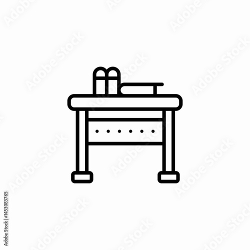 office desk books icon sign vector