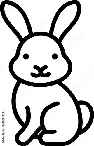 vector illustration of a funny cartoon rabbit