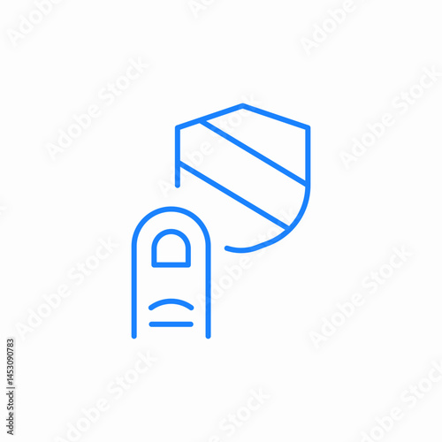 finger touching screen shield icon sign vector