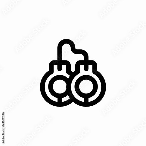 handcuffs arrest detention icon sign vector