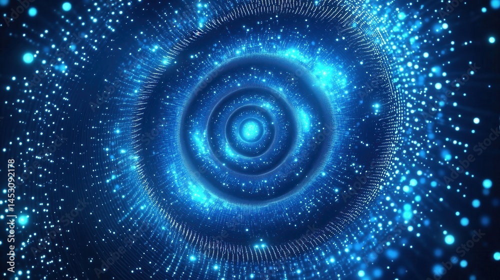 Abstract Blue Swirling Particle Tunnel Abstract Blue Swirling Particle Tunnel