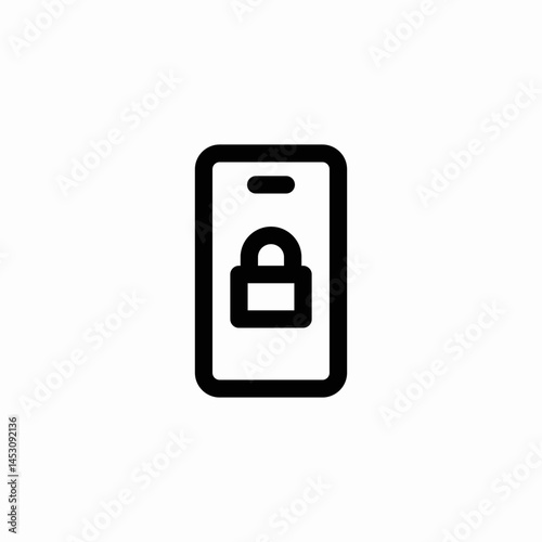 mobile phone screen lock icon sign vector