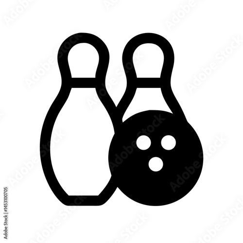 Icon of a bowling ball and pins representing the sport