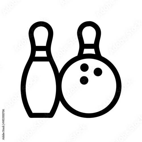 Icon of a bowling ball and pins representing the sport