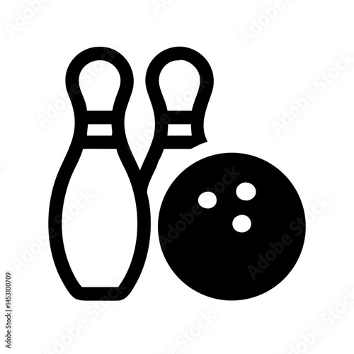 Icon of a bowling ball and pins representing the sport