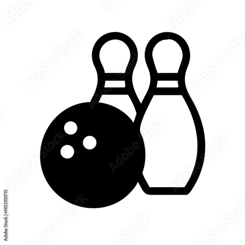 Icon of a bowling ball and pins representing the sport