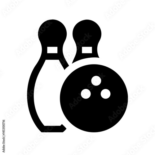 Icon of a bowling ball and pins representing the sport