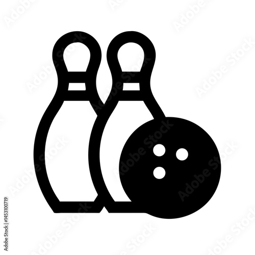 Icon of a bowling ball and pins representing the sport