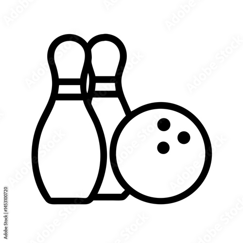 Icon of a bowling ball and pins representing the sport