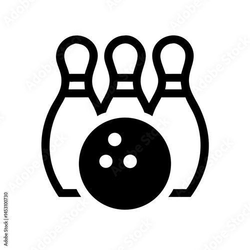 Icon of a bowling ball and pins representing the sport