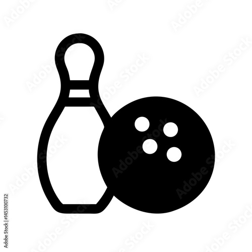 Icon of a bowling ball and pins representing the sport