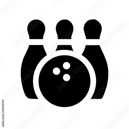 Icon of a bowling ball and pins representing the sport