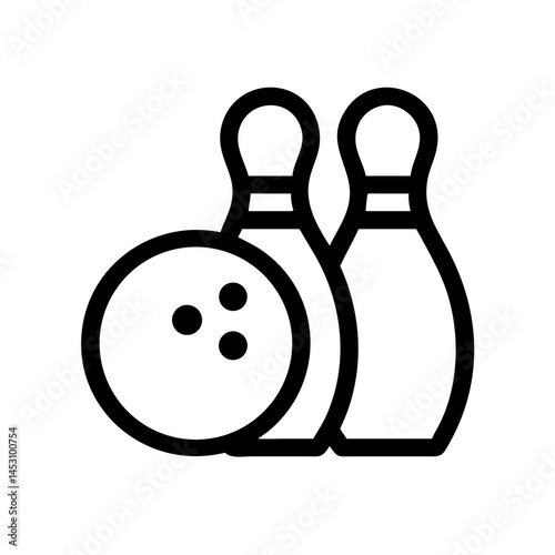 Icon of a bowling ball and pins representing the sport