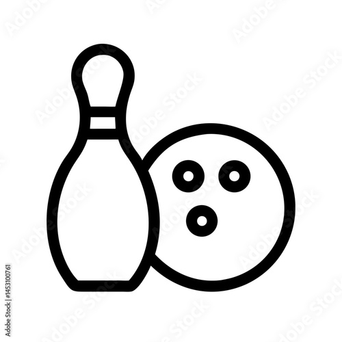 Icon of a bowling ball and pins representing the sport