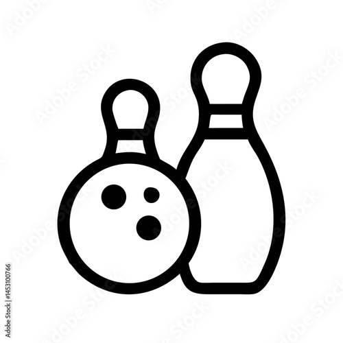 Icon of a bowling ball and pins representing the sport