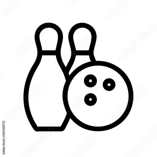 Icon of a bowling ball and pins representing the sport