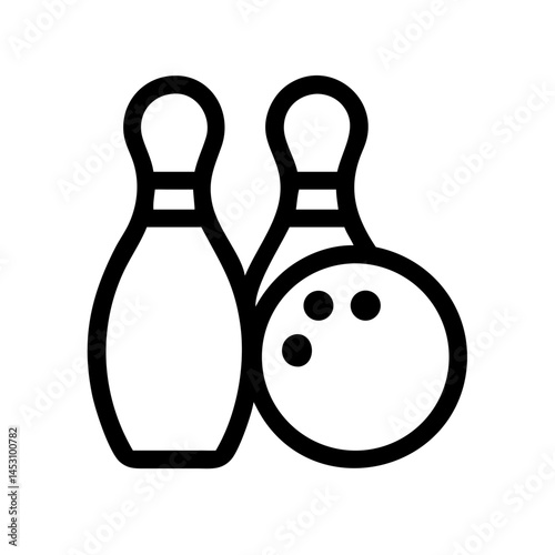 Icon of a bowling ball and pins representing the sport