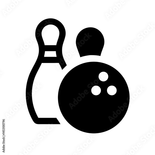 Icon of a bowling ball and pins representing the sport