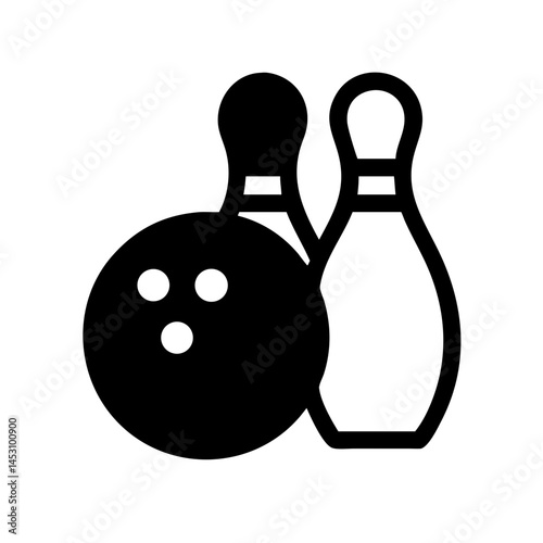 Icon of a bowling ball and pins representing the sport