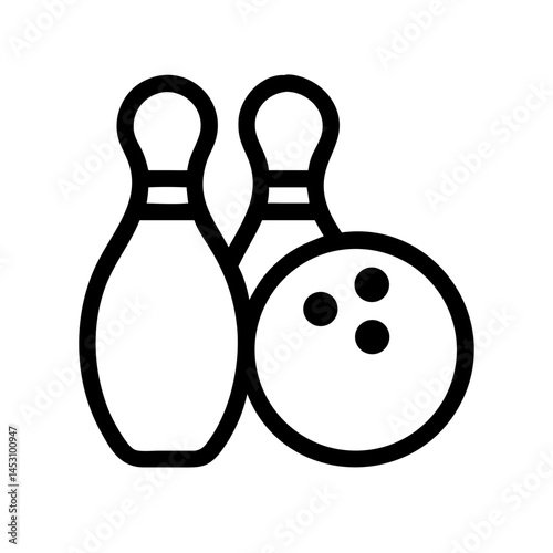 Icon of a bowling ball and pins representing the sport