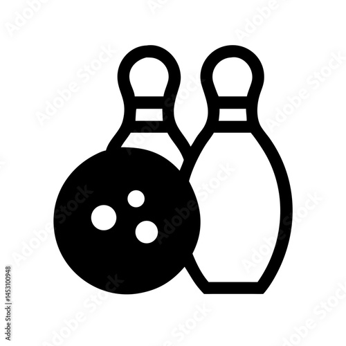 Icon of a bowling ball and pins representing the sport