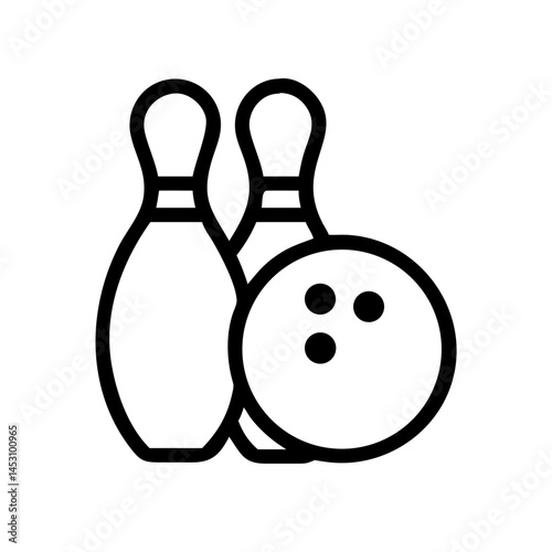 Icon of a bowling ball and pins representing the sport