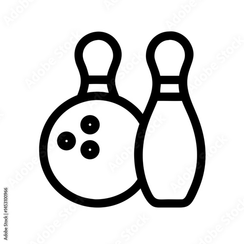 Icon of a bowling ball and pins representing the sport