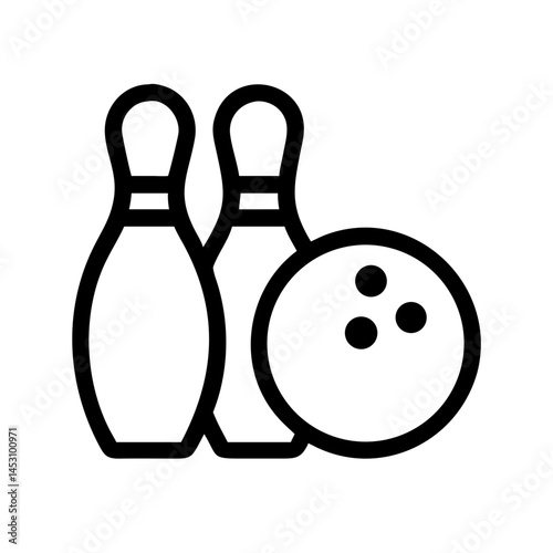 Icon of a bowling ball and pins representing the sport