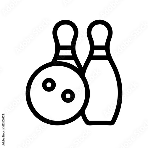 Icon of a bowling ball and pins representing the sport