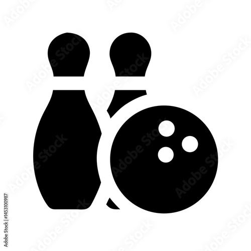 Icon of a bowling ball and pins representing the sport