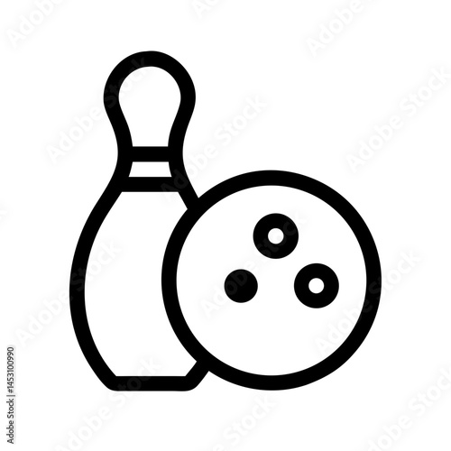 Icon of a bowling ball and pins representing the sport