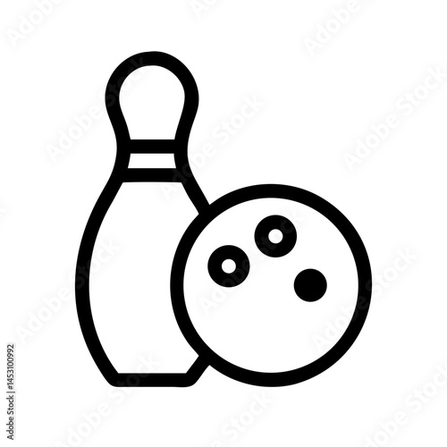 Icon of a bowling ball and pins representing the sport