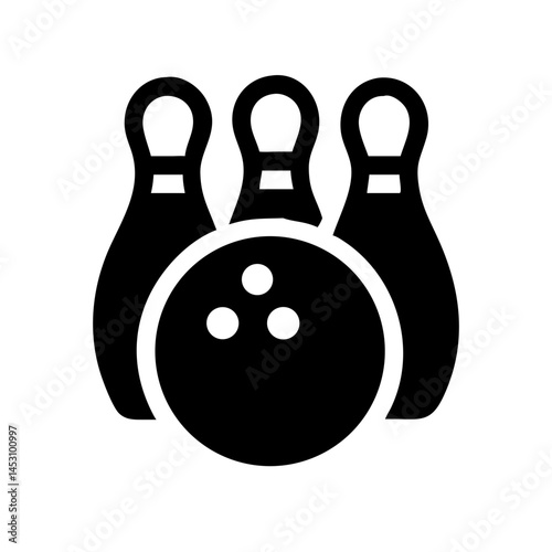 Icon of a bowling ball and pins representing the sport