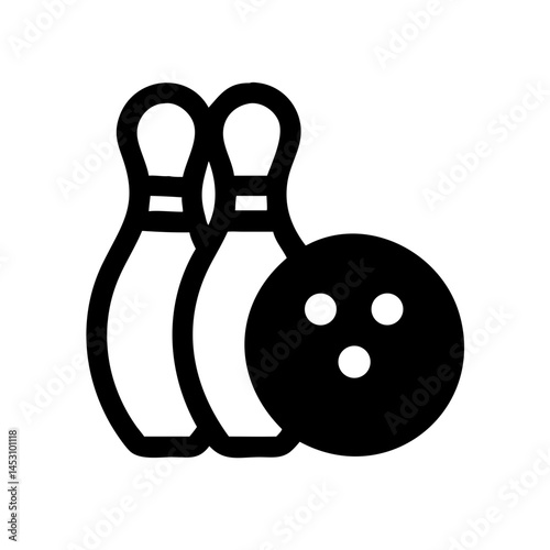 Icon of a bowling ball and pins representing the sport