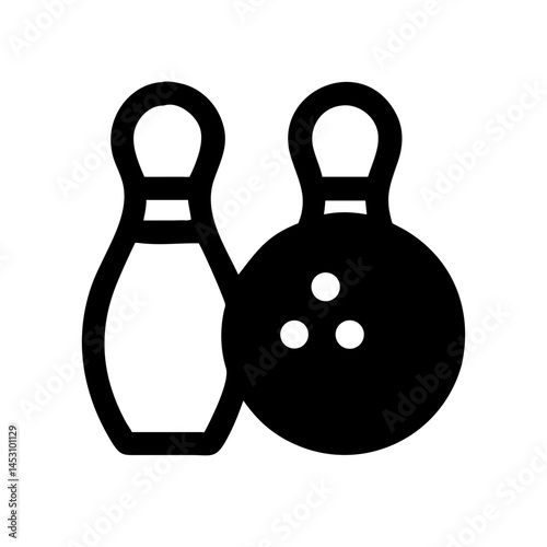 Icon of a bowling ball and pins representing the sport