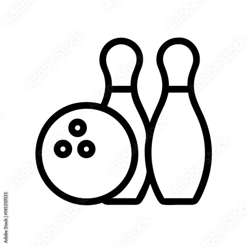 Icon of a bowling ball and pins representing the sport