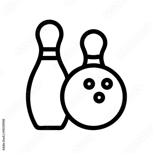 Icon of a bowling ball and pins representing the sport