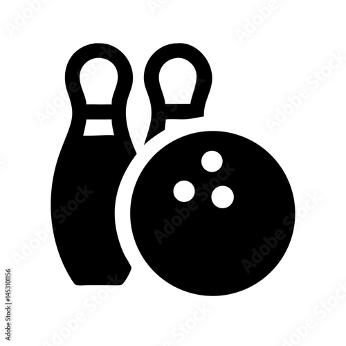 Icon of a bowling ball and pins representing the sport