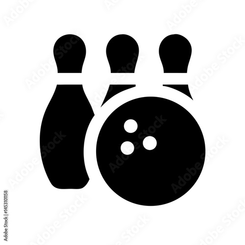 Icon of a bowling ball and pins representing the sport