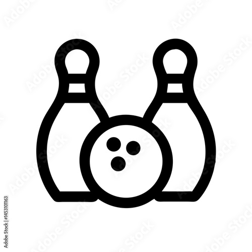 Icon of a bowling ball and pins representing the sport