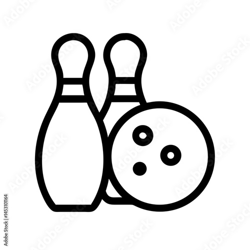 Icon of a bowling ball and pins representing the sport