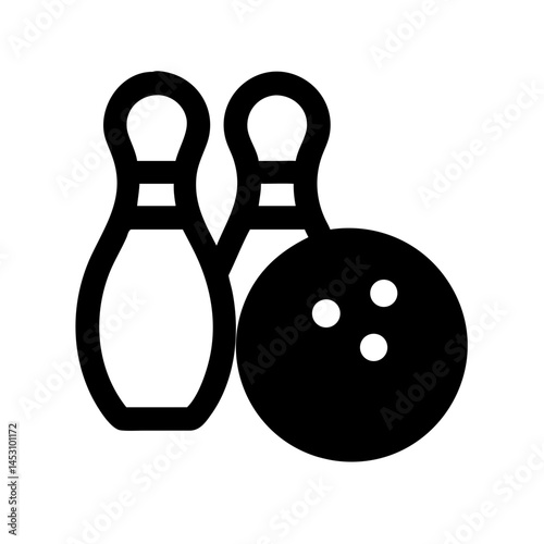 Icon of a bowling ball and pins representing the sport