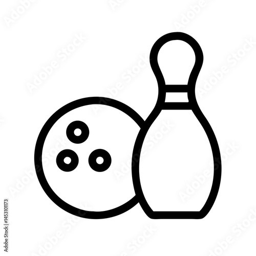 Icon of a bowling ball and pins representing the sport