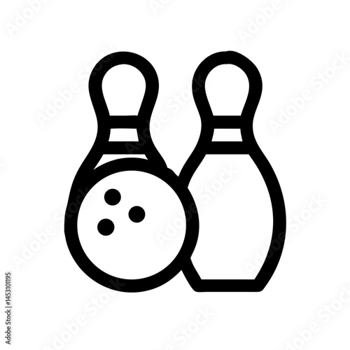 Icon of a bowling ball and pins representing the sport