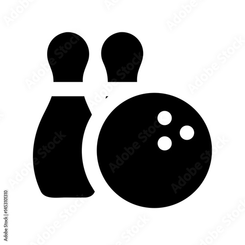 Icon of a bowling ball and pins representing the sport