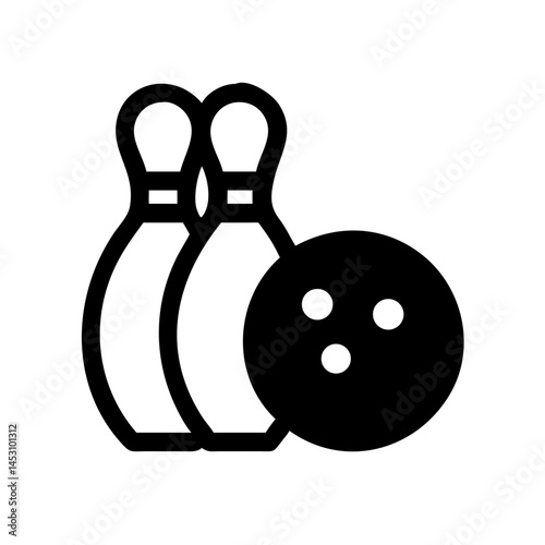 Icon of a bowling ball and pins representing the sport