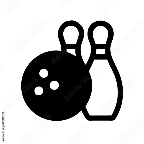 Icon of a bowling ball and pins representing the sport
