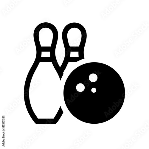 Icon of a bowling ball and pins representing the sport