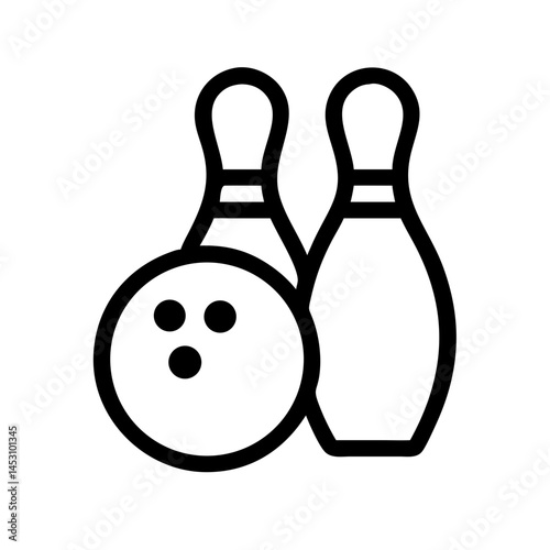Icon of a bowling ball and pins representing the sport