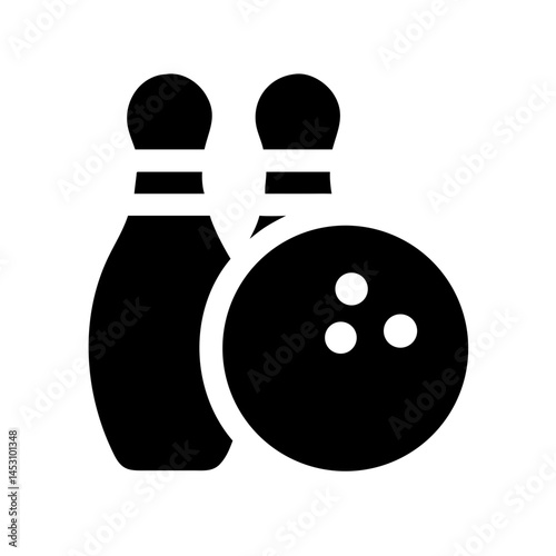 Icon of a bowling ball and pins representing the sport